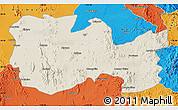 Shaded Relief Map of La Colorada, political outside