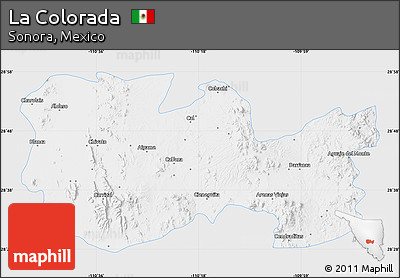 Silver Style Map of La Colorada, single color outside