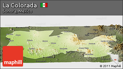 Physical Panoramic Map of La Colorada, darken