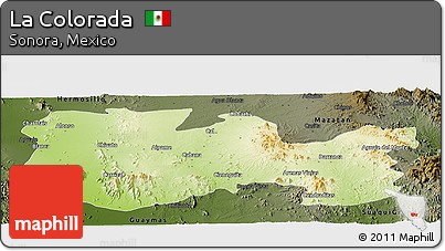 Physical Panoramic Map of La Colorada, darken
