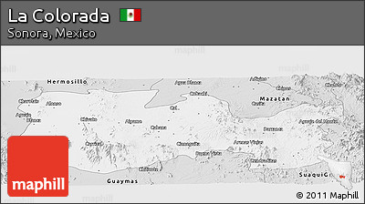 Silver Style Panoramic Map of La Colorada