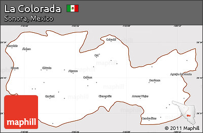 Classic Style Simple Map of La Colorada, cropped outside