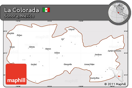 Classic Style Simple Map of La Colorada, cropped outside