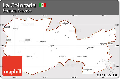 Classic Style Simple Map of La Colorada, cropped outside