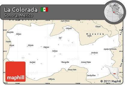 Classic Style Simple Map of La Colorada