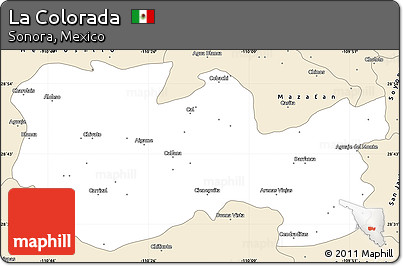 Classic Style Simple Map of La Colorada