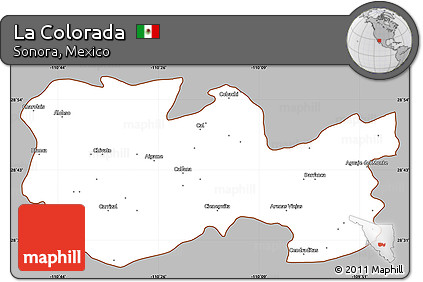 Gray Simple Map of La Colorada, cropped outside