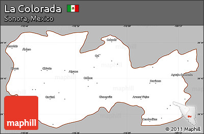 Gray Simple Map of La Colorada, cropped outside