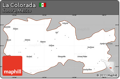 Gray Simple Map of La Colorada, cropped outside