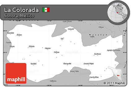 Gray Simple Map of La Colorada