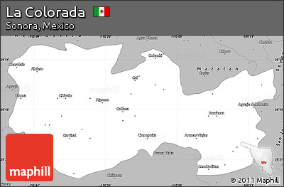 Gray Simple Map of La Colorada