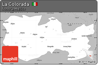 Gray Simple Map of La Colorada