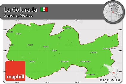 Political Simple Map of La Colorada, cropped outside
