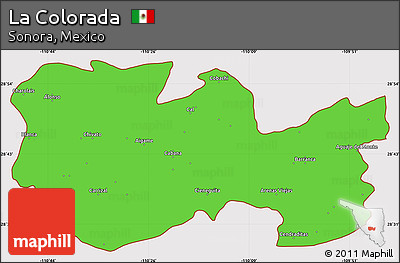 Political Simple Map of La Colorada, cropped outside