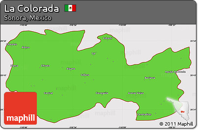 Political Simple Map of La Colorada, cropped outside