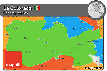 Political Simple Map of La Colorada