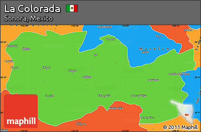 Political Simple Map of La Colorada