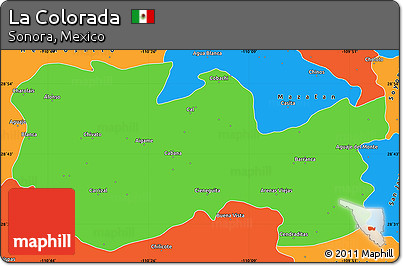 Political Simple Map of La Colorada