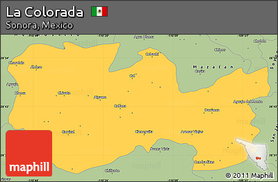 Savanna Style Simple Map of La Colorada
