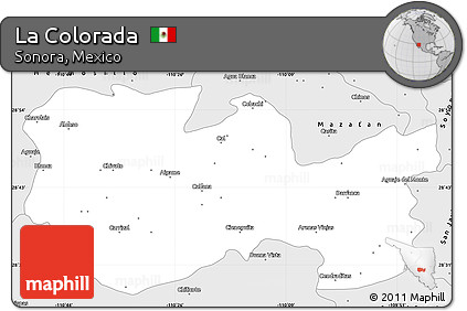 Silver Style Simple Map of La Colorada