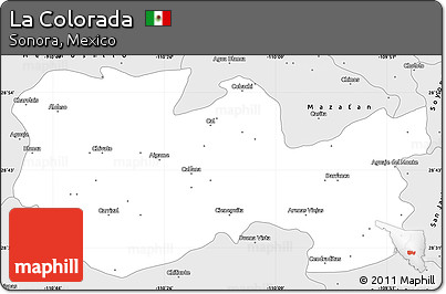 Silver Style Simple Map of La Colorada