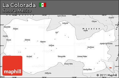 Silver Style Simple Map of La Colorada