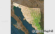 Satellite Map of Sonora, darken
