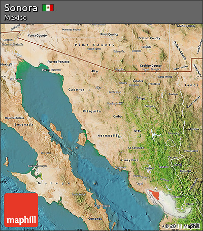 Satellite Map of Sonora