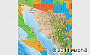 Satellite Map of Sonora, political outside