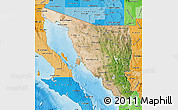 Satellite Map of Sonora, political shades outside