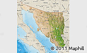 Satellite Map of Sonora, shaded relief outside