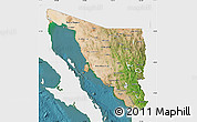 Satellite Map of Sonora, single color outside