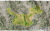 Satellite 3D Map of Moctezuma, semi-desaturated