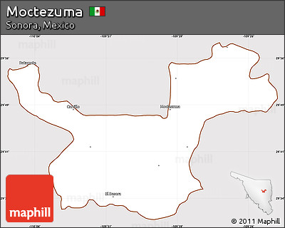 Classic Style Simple Map of Moctezuma, cropped outside