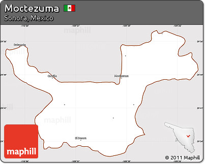 Classic Style Simple Map of Moctezuma, cropped outside