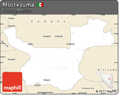 Classic Style Simple Map of Moctezuma