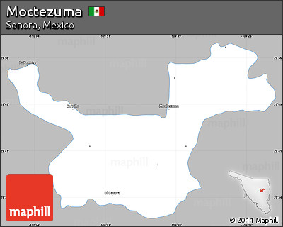 Gray Simple Map of Moctezuma, single color outside