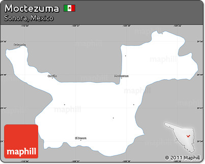 Gray Simple Map of Moctezuma, single color outside