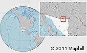 Gray Location Map of Naco, highlighted parent region, hill shading
