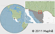 Savanna Style Location Map of Naco, highlighted country, highlighted parent region, hill shading