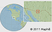 Savanna Style Location Map of Naco, hill shading