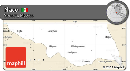 Classic Style Simple Map of Naco