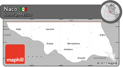 Gray Simple Map of Naco