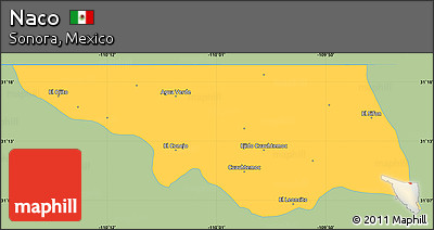Savanna Style Simple Map of Naco, single color outside