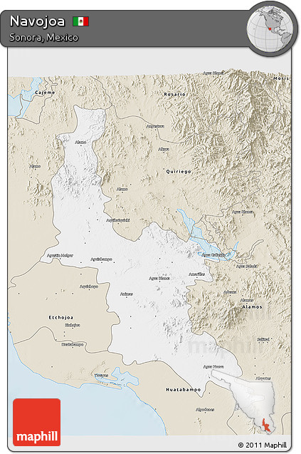 Classic Style 3D Map of Navojoa