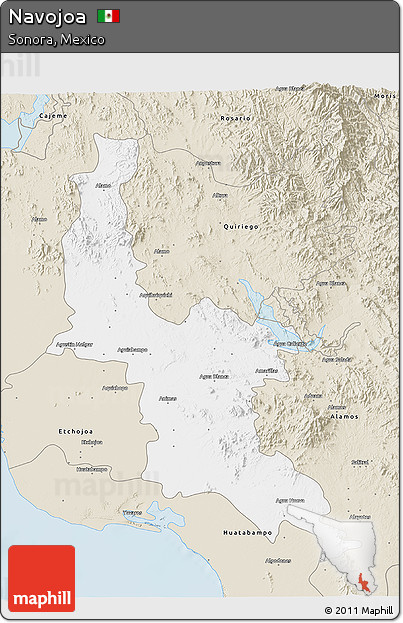 Classic Style 3D Map of Navojoa