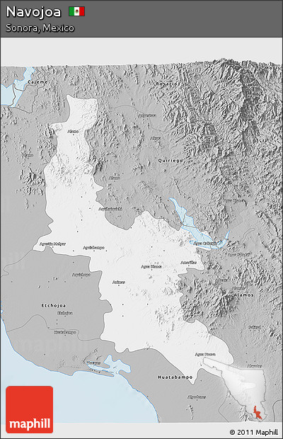 Gray 3D Map of Navojoa