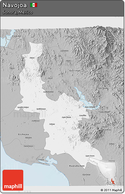 Gray 3D Map of Navojoa