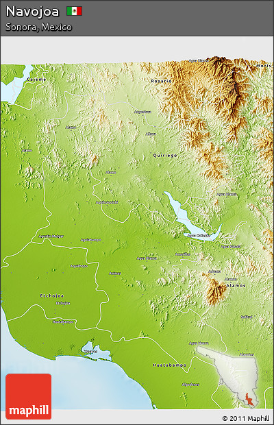 Physical 3D Map of Navojoa