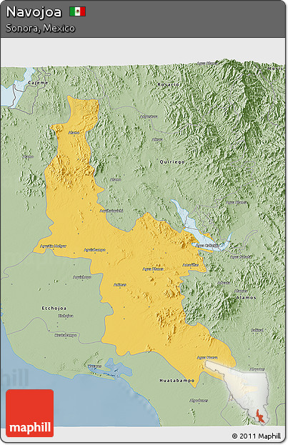 Savanna Style 3D Map of Navojoa